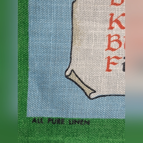 Vintage Irish Linen 'Bless This House by Helen Taylor" NWOT 1980's - Picture 5 of 9